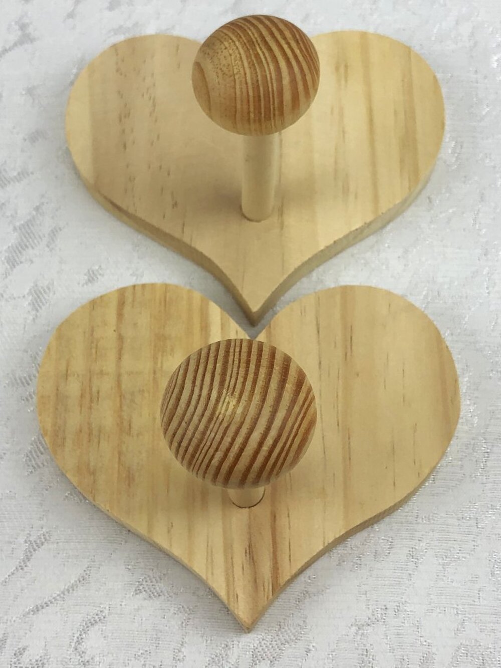 Don Mechanic Enterprises Solid Wood Heart Wall Hooks Rustic Unfinished Decor NWT
